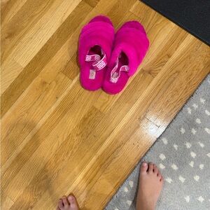 UGG Pink Fluffy Slippers